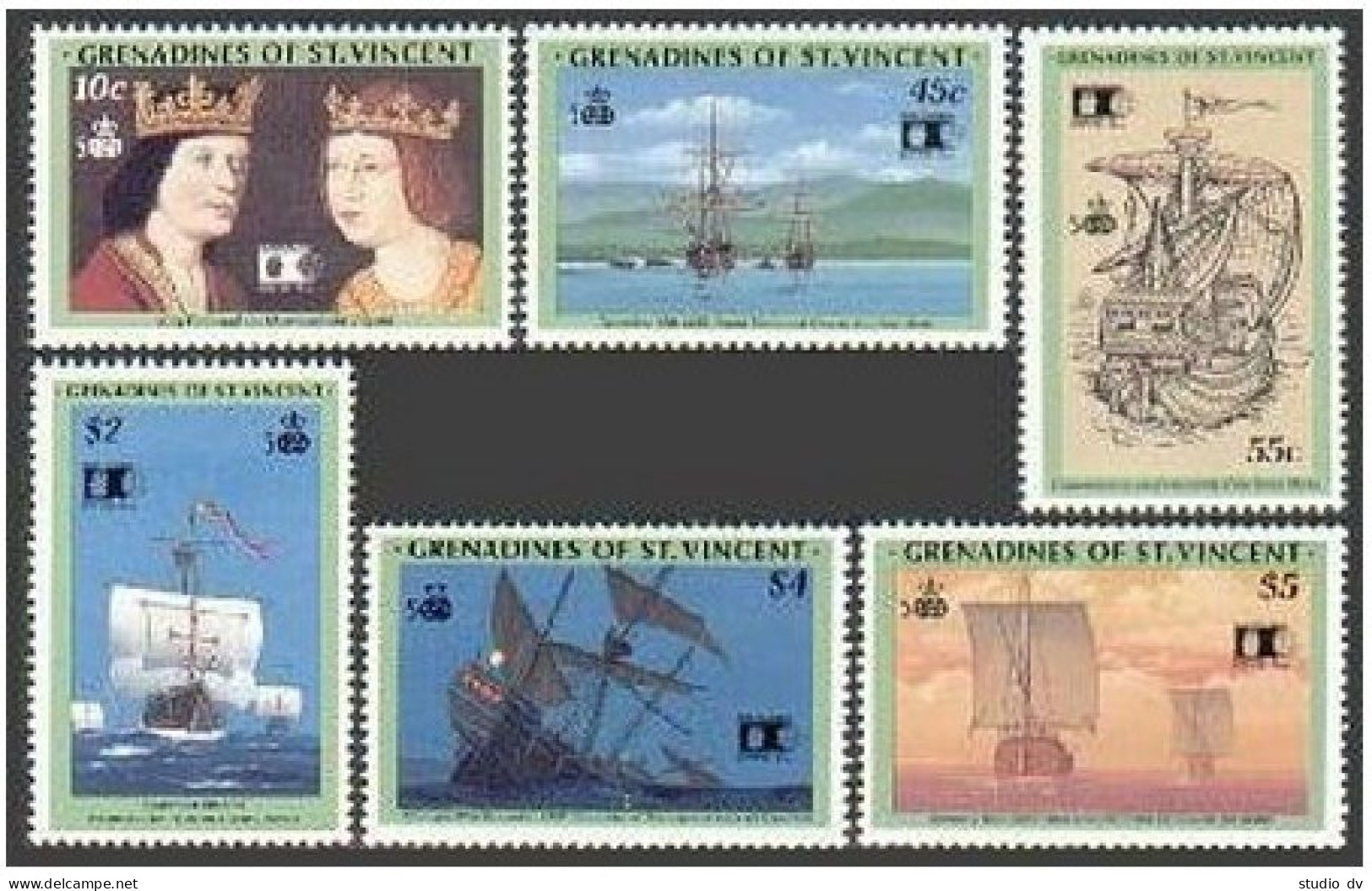 St Vincent Gren 855-862, MNH. Mi 877-882, Bl.97-98. World Columbian Stamp EXPO. - St.Vincent (1979-...)