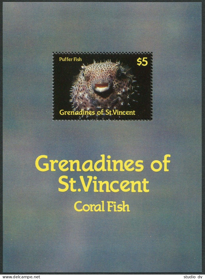 St Vincent Gren 574-577,578,MNH.Michel 565-568,Bl.30. Coral Fish 1987. - St.Vincent (1979-...)