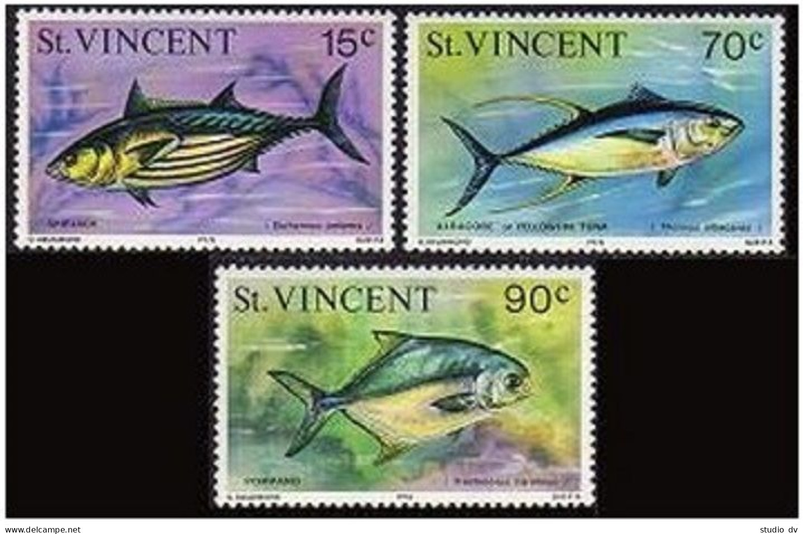 St Vincent 472-474 Inscribed 1976,MNH.Michel 448-450. Fish 1976. - St.Vincent (1979-...)