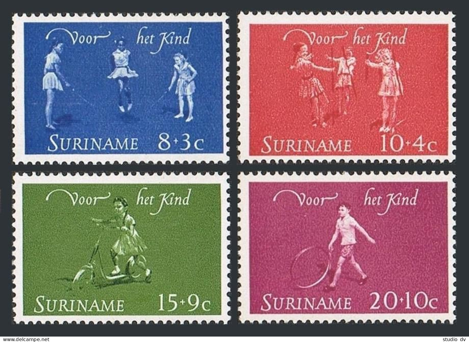Surinam B108-B111, MNH. Michel 450-453. Welfare 1964. Children's Games. - Suriname
