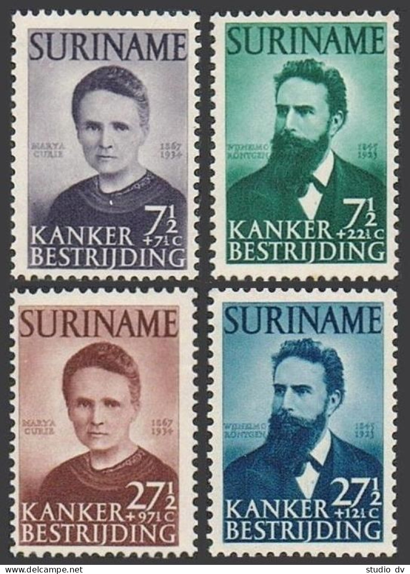 Surinam B49-B52, MNH. Mi 315-318. Marie Curie, Roenthen. Against Cancer,1950 - Suriname