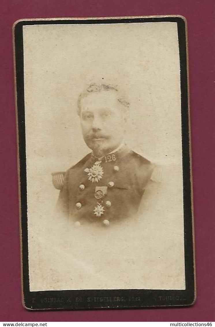 120524 - PHOTO CDV E QUINSAC TOULOUSE - Militaire N°126 Au Col - Guerre, Militaire