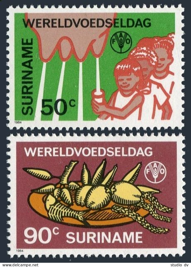 Surinam 695-696, MNH. Michel 1104-1105. World Food Day 1984. - Surinam