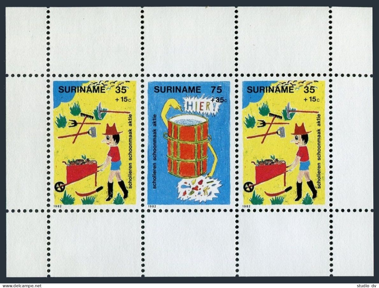 Surinam B294-B298,B298a, MNH. Mi 997-1001, Bl.35. Child Welfare 1982. Drawings. - Surinam