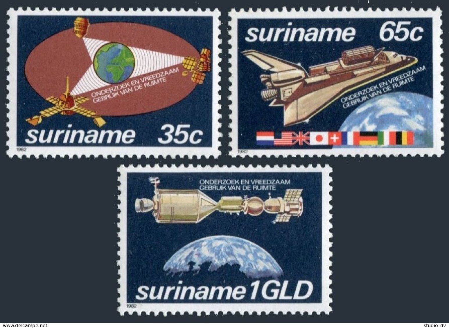 Surinam 588-590, MNH. Michel 967-969. Research An Peaceful Uses Of Space, 1982. - Surinam