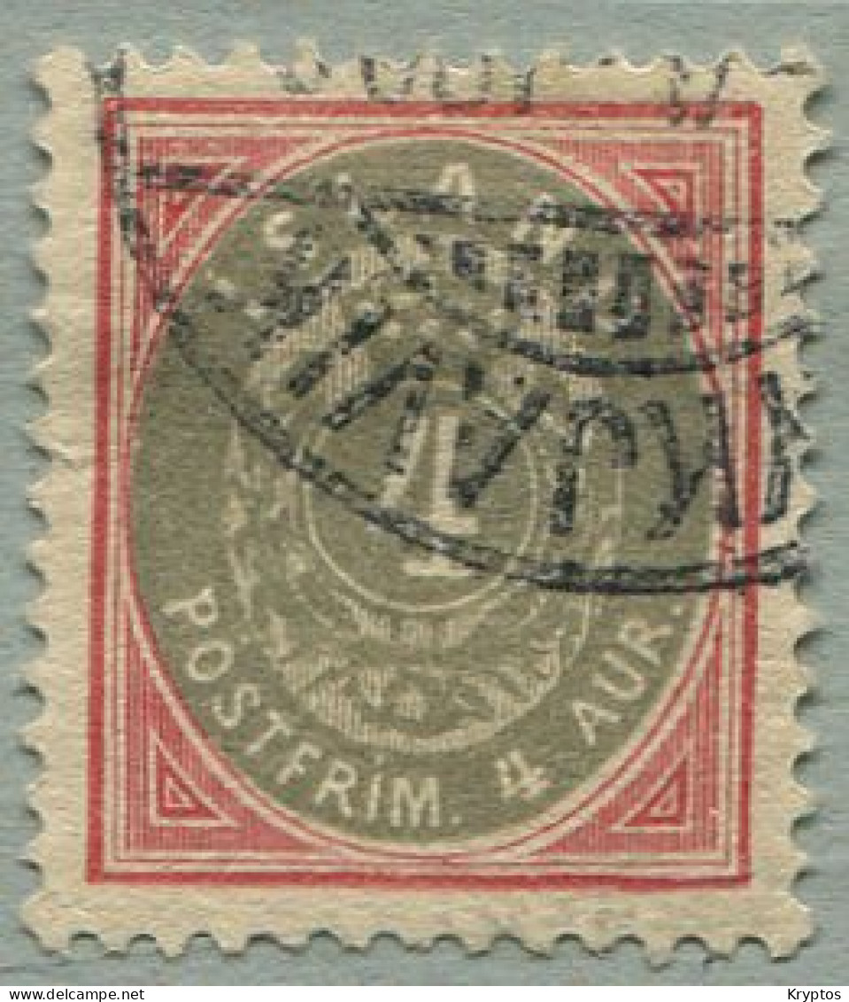 Iceland 1899-1900. 4 Aur USED. Excellent Stamp In Fine Cancellation - Used Stamps