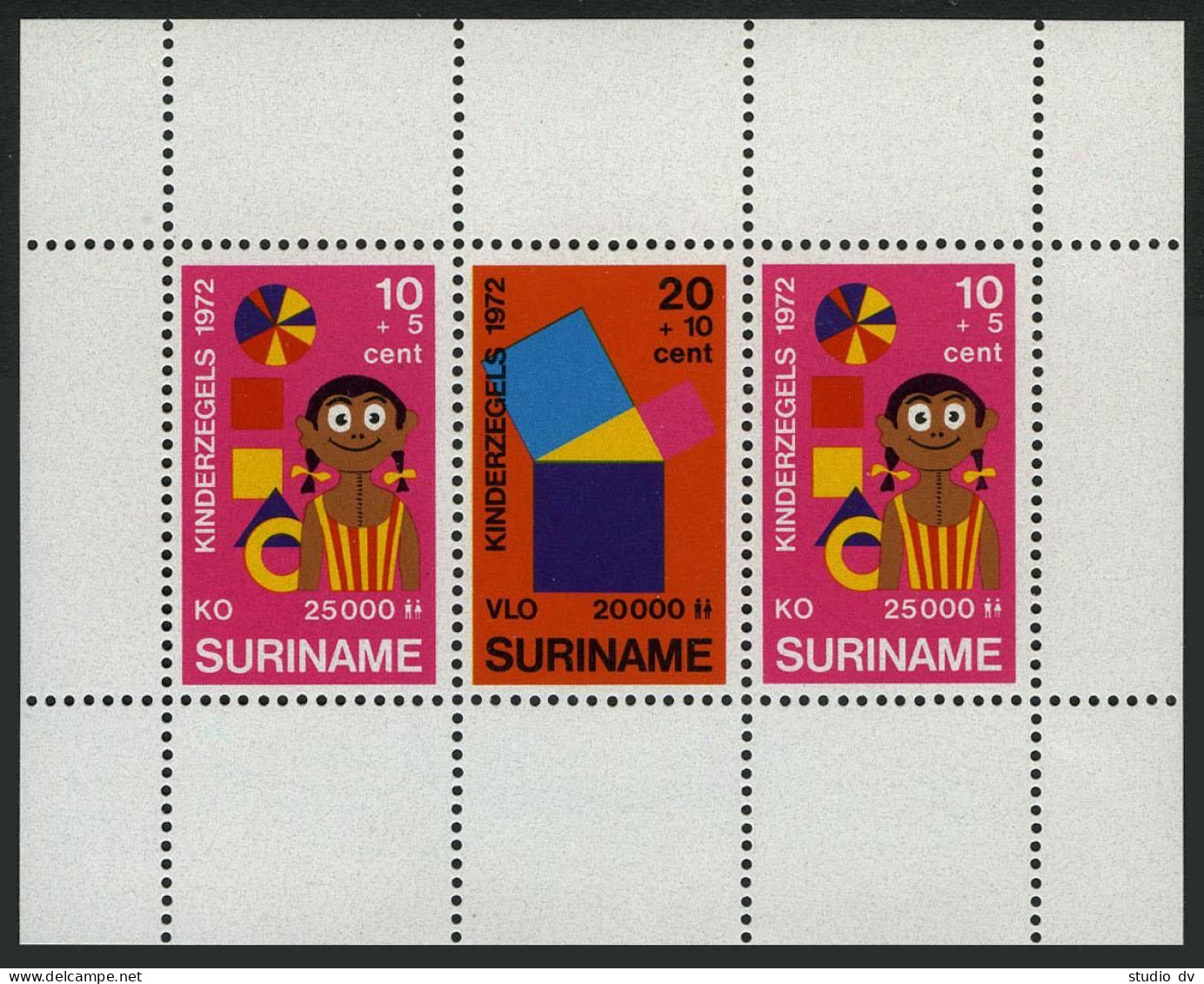 Surinam B189a, MNH. Michel Bl.12. Child Welfare 1972. Stage Of Education. - Suriname