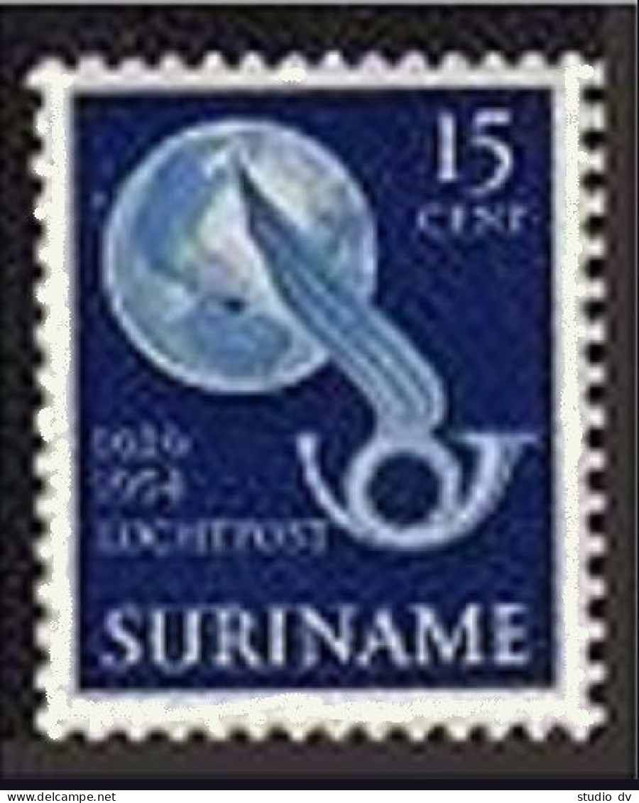 Surinam C27, MNH. Michel 346. Airmail Service-25. Globe, Post Horn. 1954. - Surinam