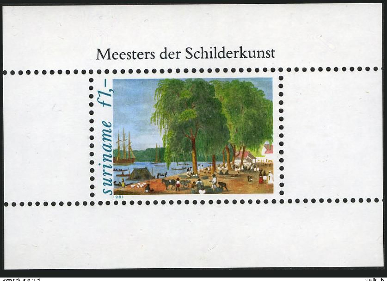 Surinam 583-587,586a,MNH. Mi 957-961,Bl.31. Paintings By Benoit: Landscapes.1981 - Surinam