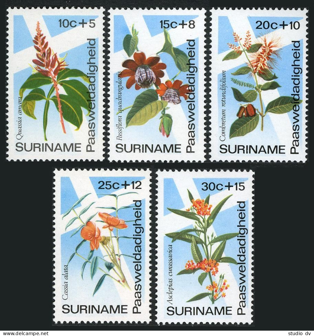 Surinam B203-B207, MNH. Michel 666-670. Easter 1974. Tropical Flowers. - Surinam