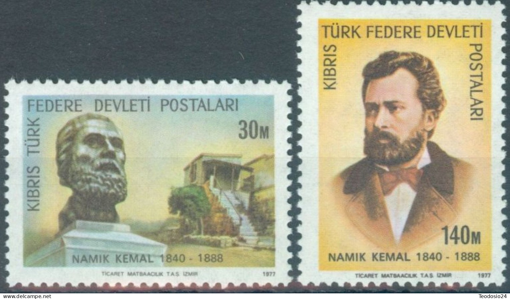 TURKISH CYPRUS 1977 - Mi 50/51  ** - Poetry / Namık Kemal - Ongebruikt