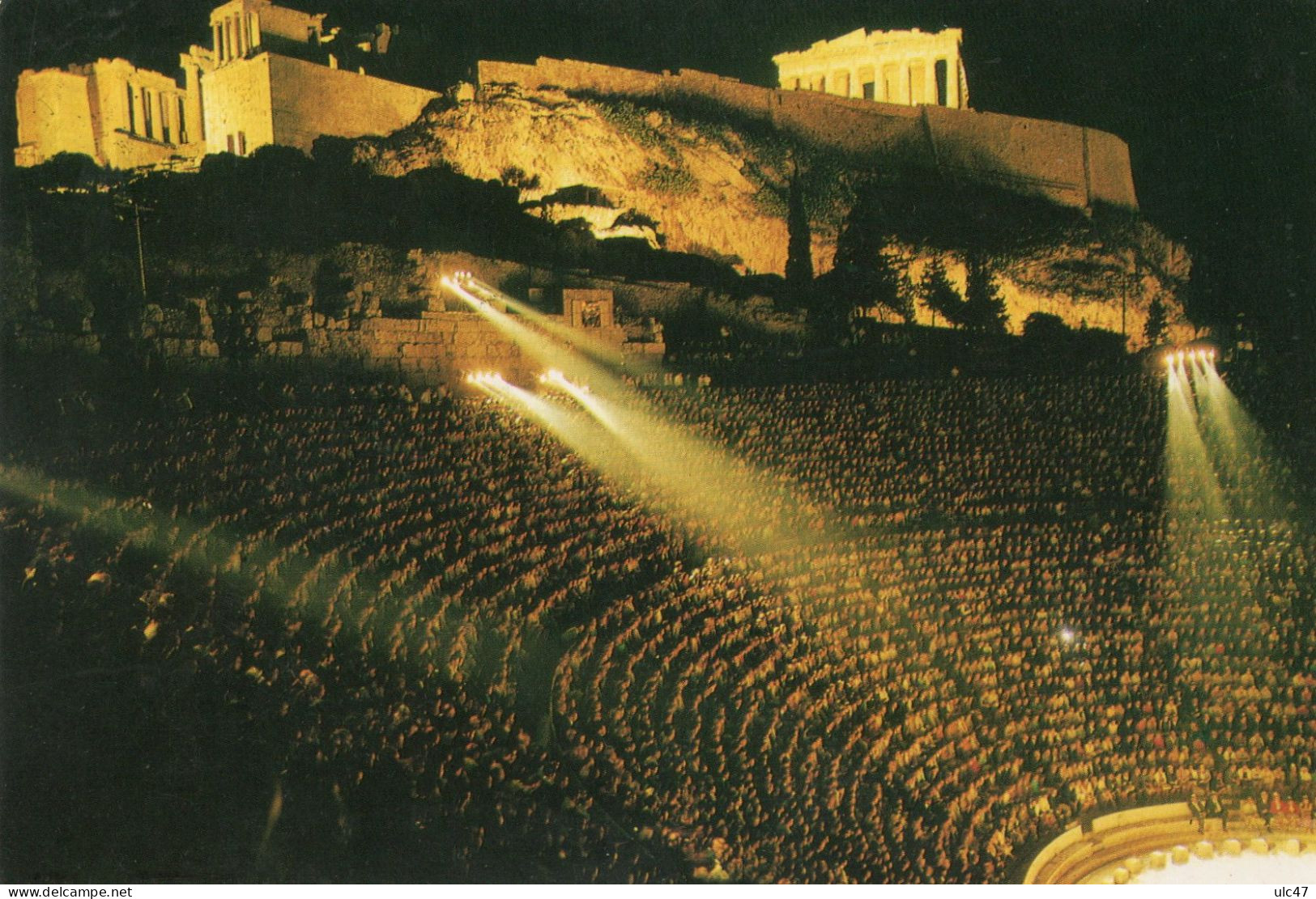 - ATHENS. - The Odeon Of Herode Atticus Illuminated.  - Scan Verso - - Griechenland