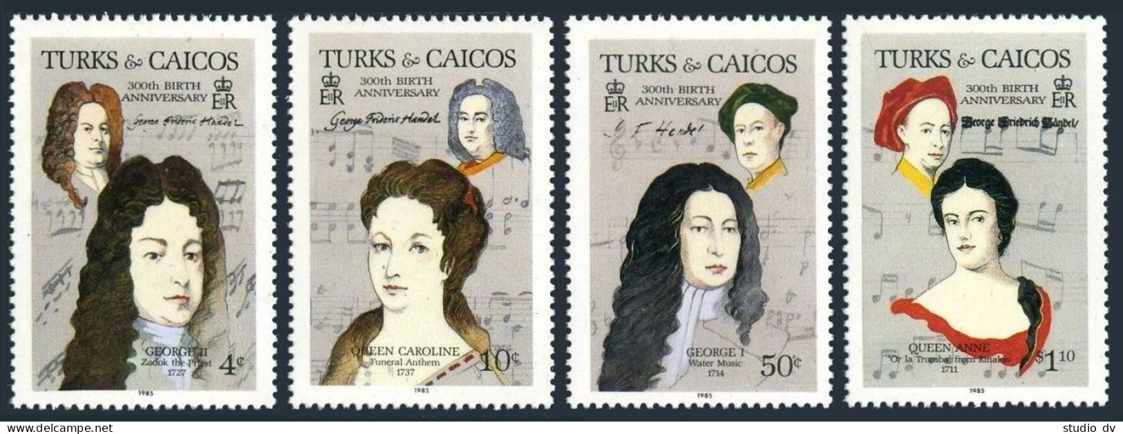 Turks & Caicos 680-681-684-685, MNH. British Royalty 1985. - Turks- En Caicoseilanden