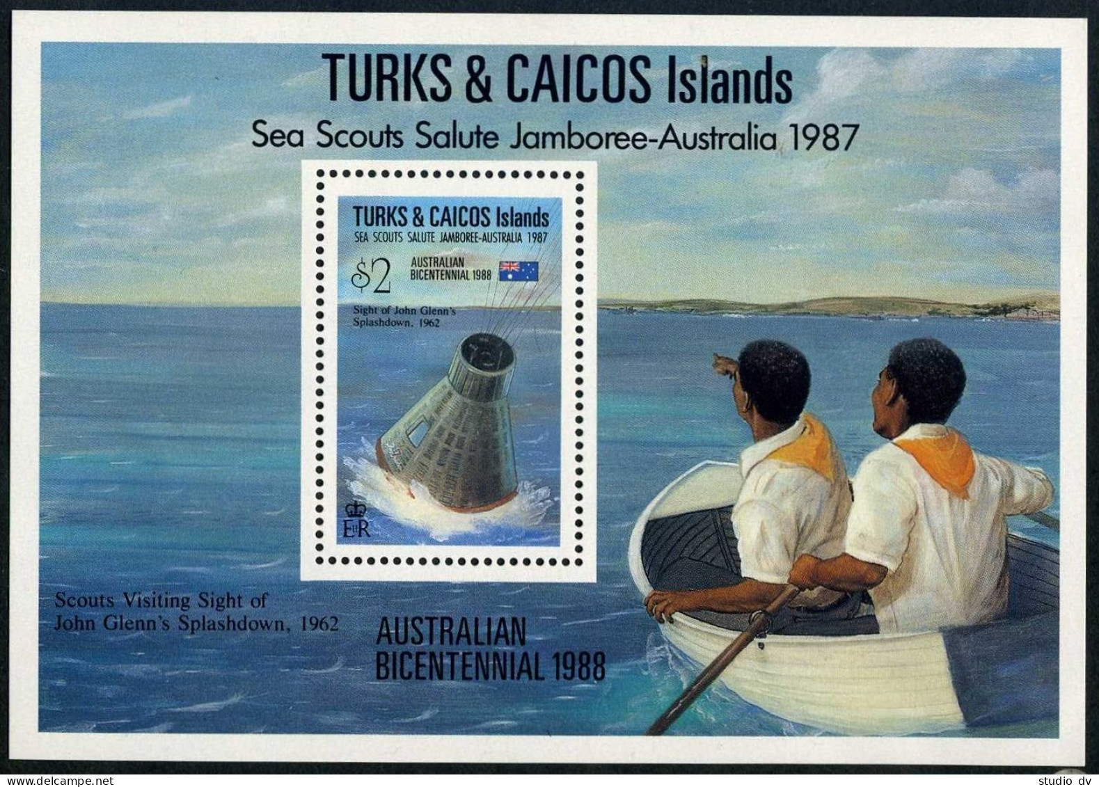 Turks & Caicos 739-743, MNH. Mi 806-809, Bl.71. Australia-200, 1988. Sea Scouts, - Turks & Caicos