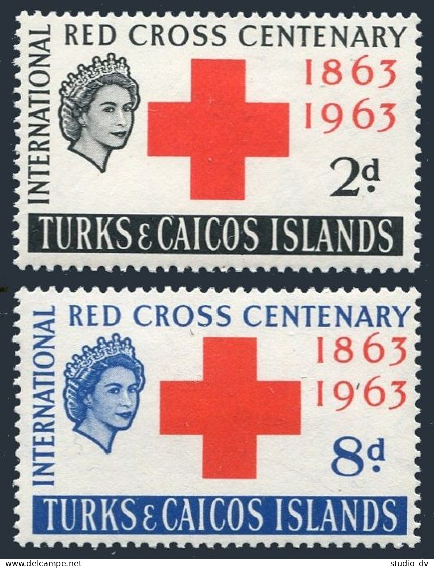 Turks & Caicos 139-140, MNH. Michel 181-182. Red Cross Centenary, 1963. - Turks & Caicos (I. Turques Et Caïques)