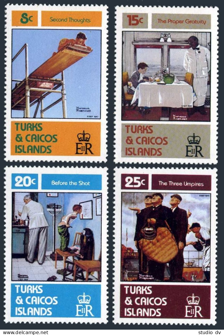Turks & Caicos 527-530, MNH. Michel 594-597. Paintings By Norman Rockwell, 1982. - Turks & Caicos (I. Turques Et Caïques)