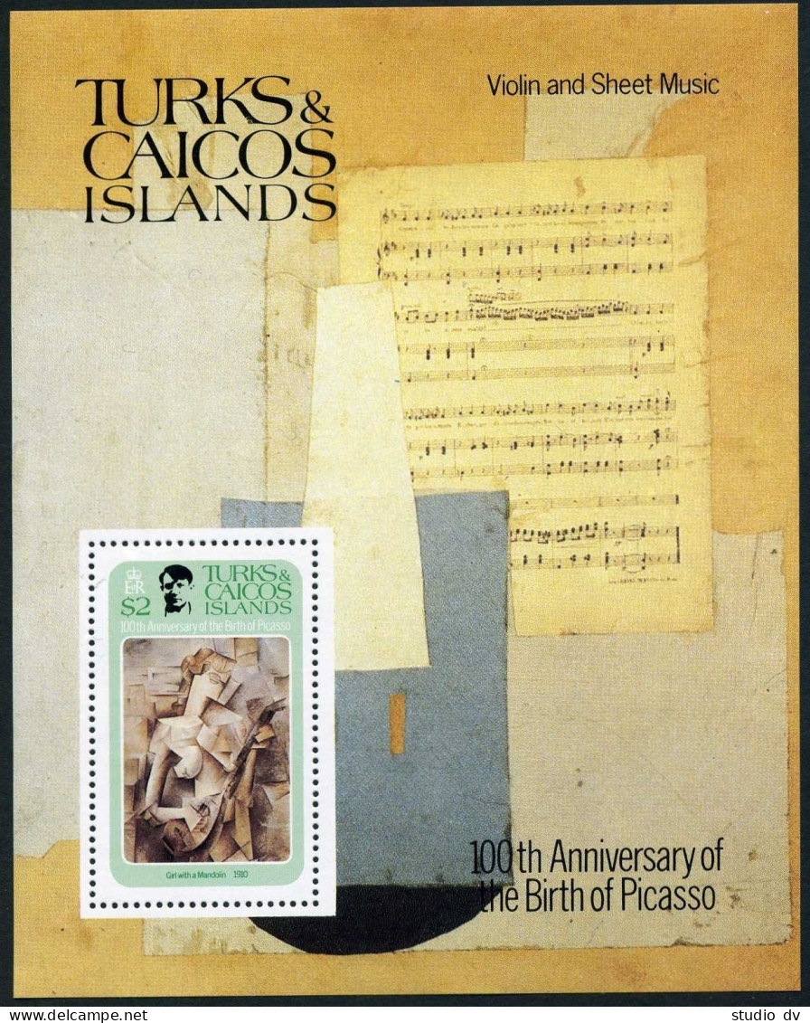 Turks & Caicos 481-484, 485, MNH. Michel 537-540, Bl.31. Pablo Picasso, 1981. - Turks & Caicos (I. Turques Et Caïques)