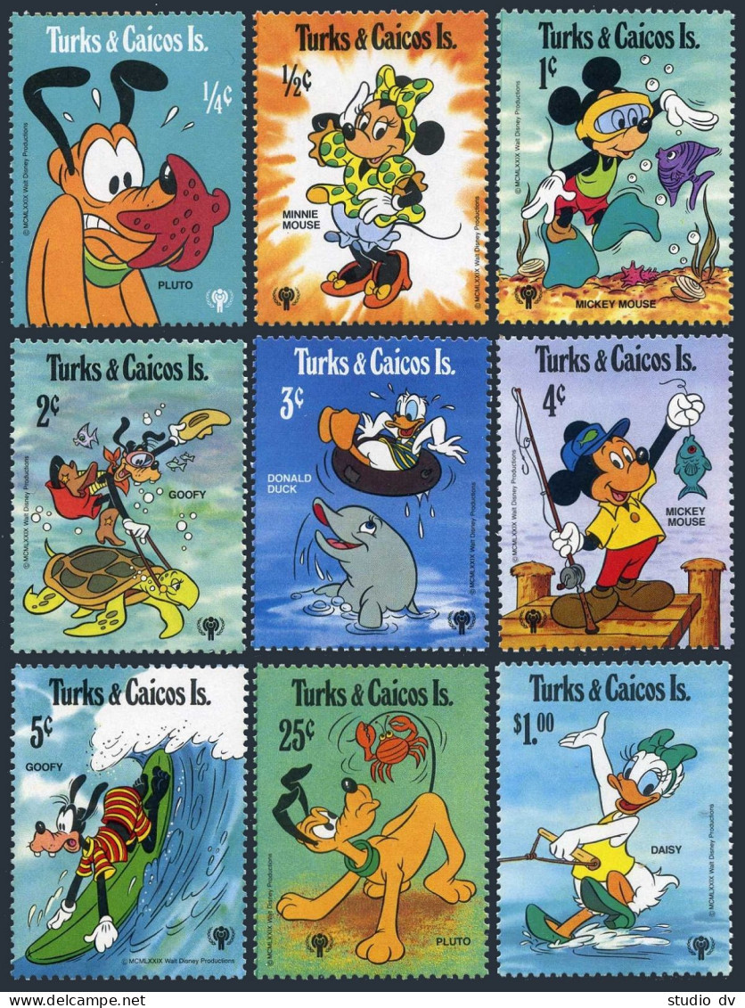 Turks & Caicos 399-407, 408, MNH. Michel 464-472, Bl.19. IYC-1979. Walt Disney. - Turks & Caicos (I. Turques Et Caïques)