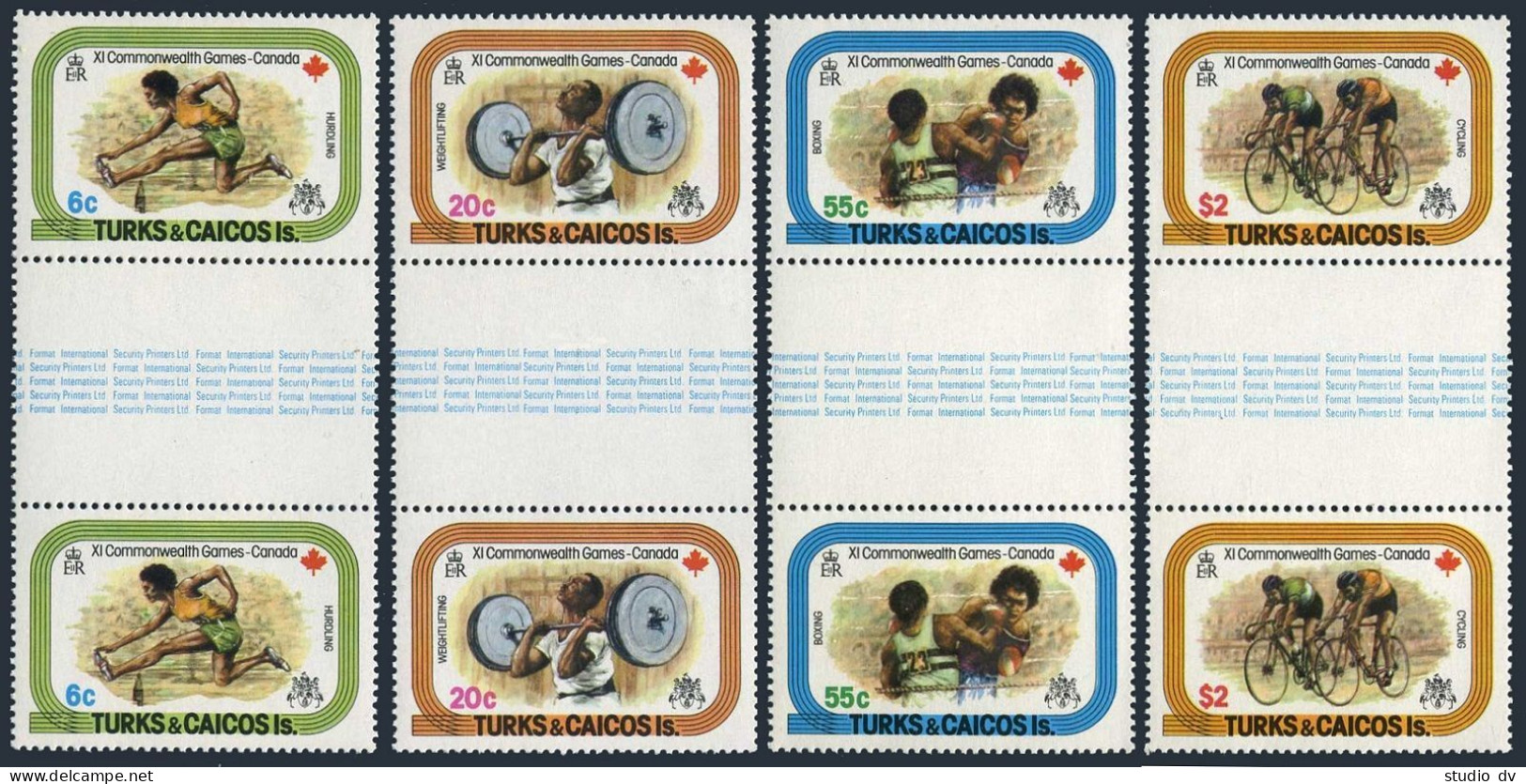 Turks & Caicos 355-358 Gutter, MNH. Mi 400-403. Commonwealth Games, 1978. Boxing - Turks & Caicos