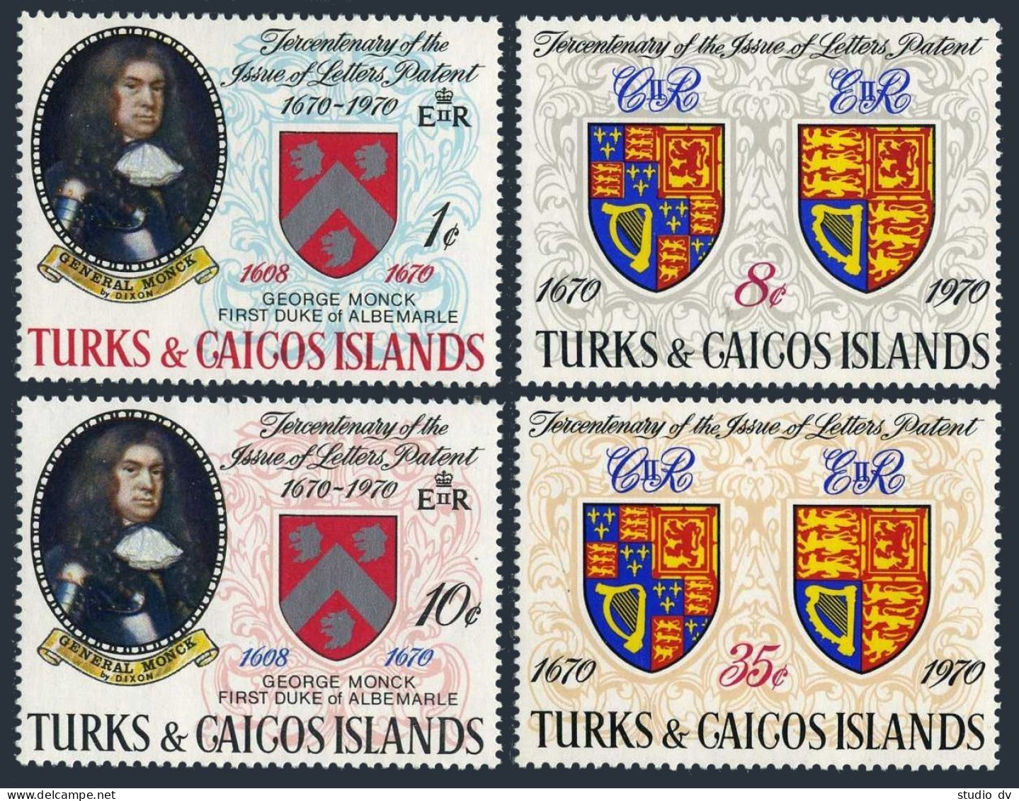 Turks & Caicos 213-216, MNH. Michel 255-258. George Monck, 1970. Coat Of Arms. - Turks & Caicos (I. Turques Et Caïques)