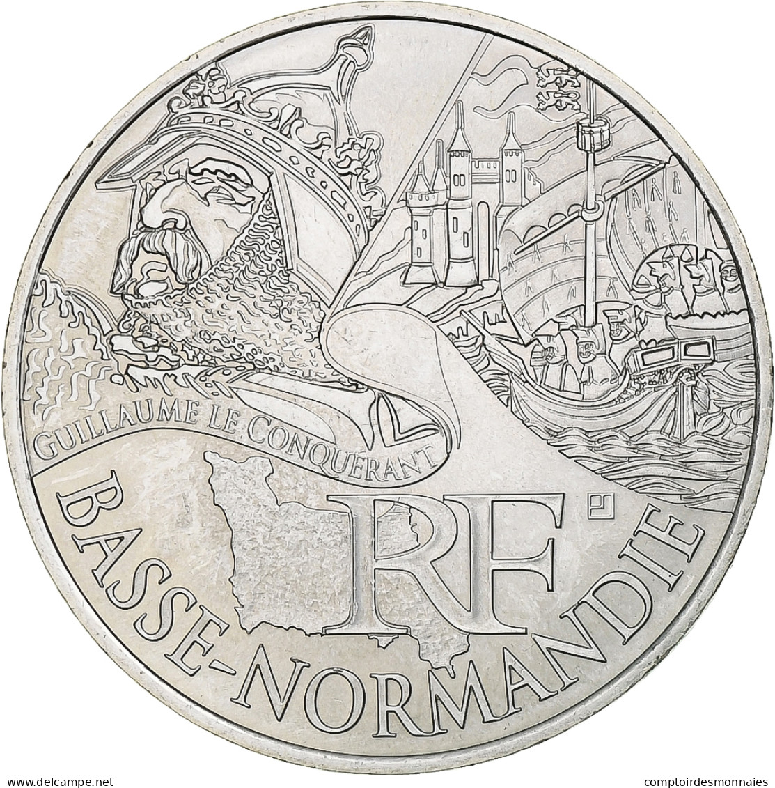 France, 10 Euro, Basse-Normandie, 2012, Monnaie De Paris, Argent, SUP+ - Frankreich
