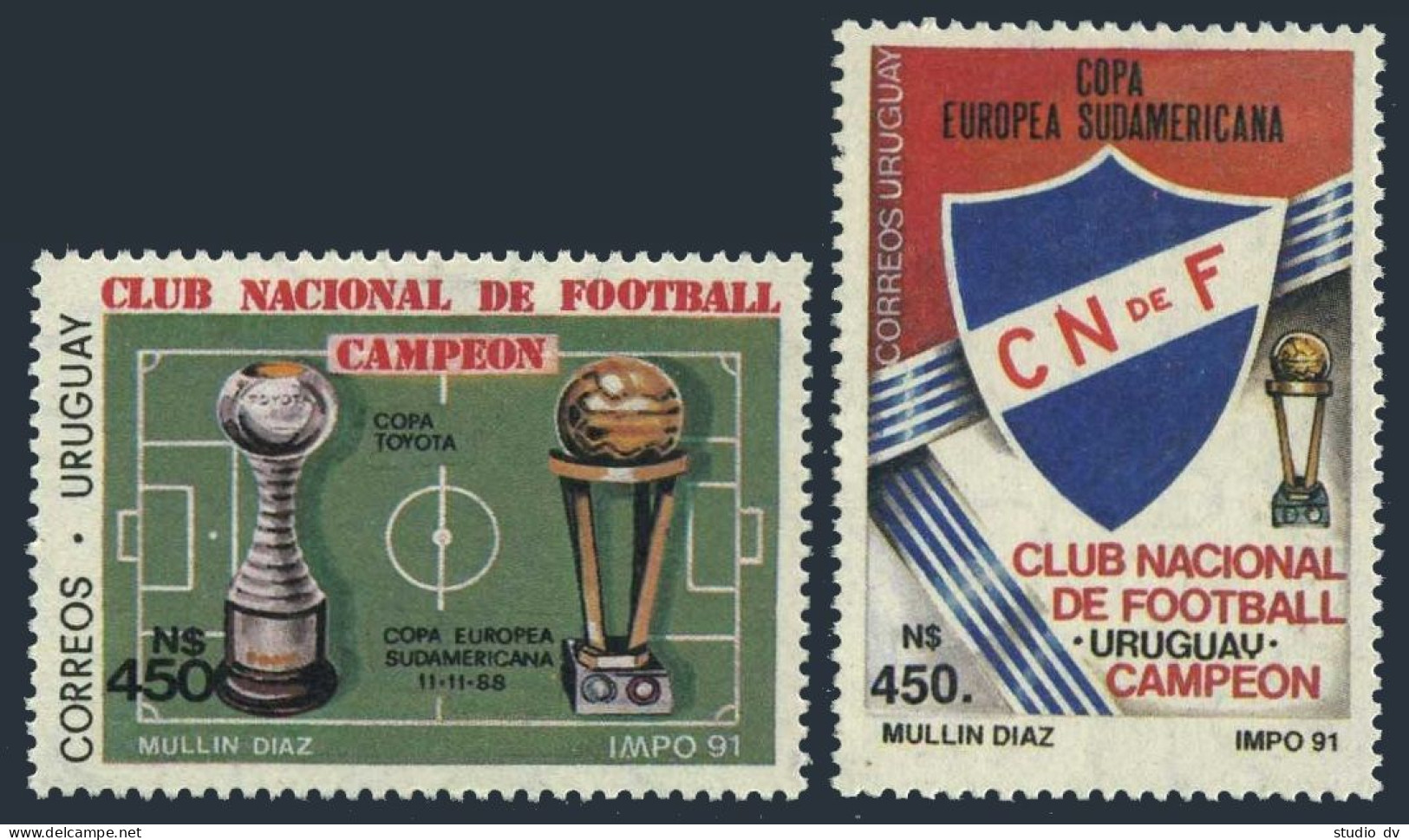 Uruguay 1398-1399,MNH. Mi 1930-1931. Team National Montevideo,winners Of Soccer. - Uruguay