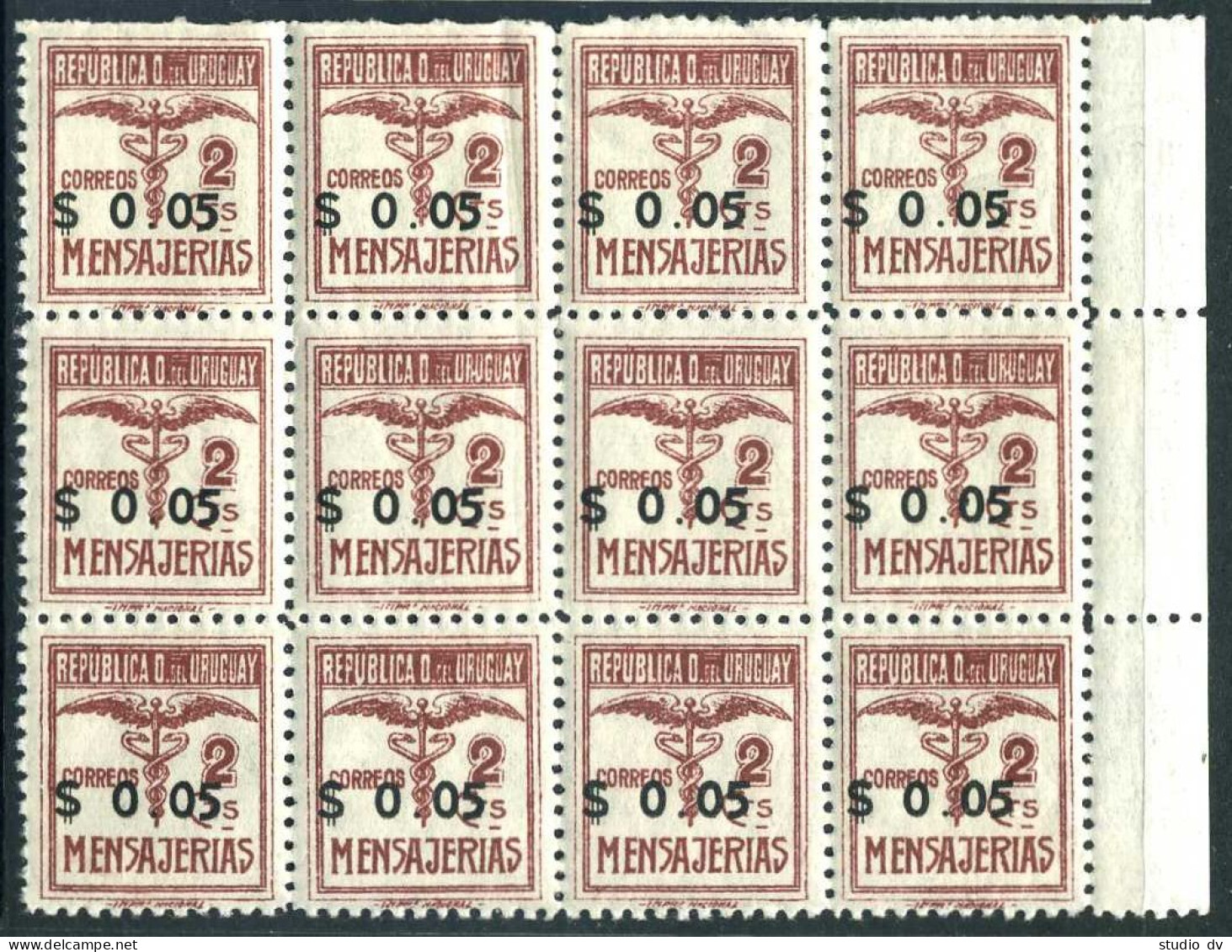 Uruguay E10 Block/12, MNH. Michel 807. Special Delivery 1957. - Uruguay