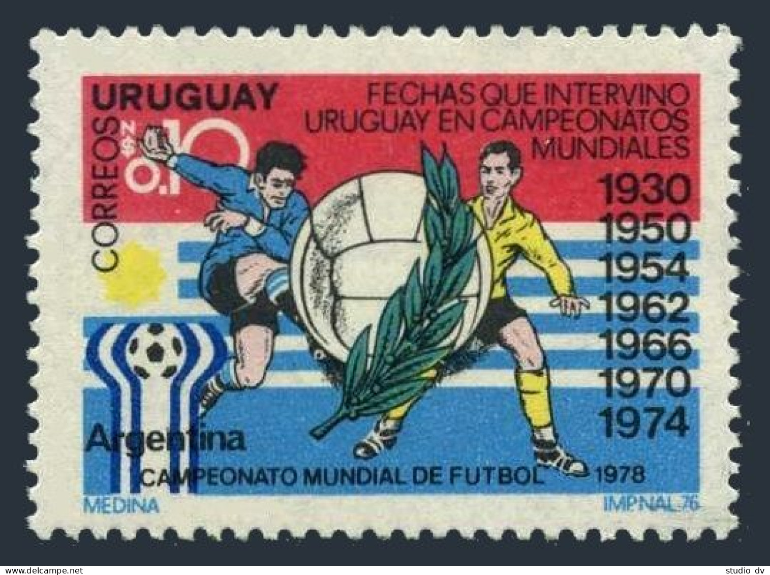 Uruguay 966, MNH. Michel 1432. World Soccer Cup Argentina-1978. 1976. - Uruguay