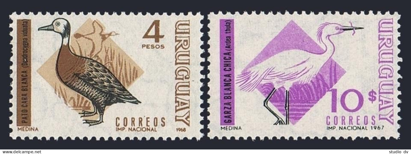 Uruguay 754,756,MNH.Michel 1116-1117. Birds 1968.Tree Duck,Snowy Egret. - Uruguay