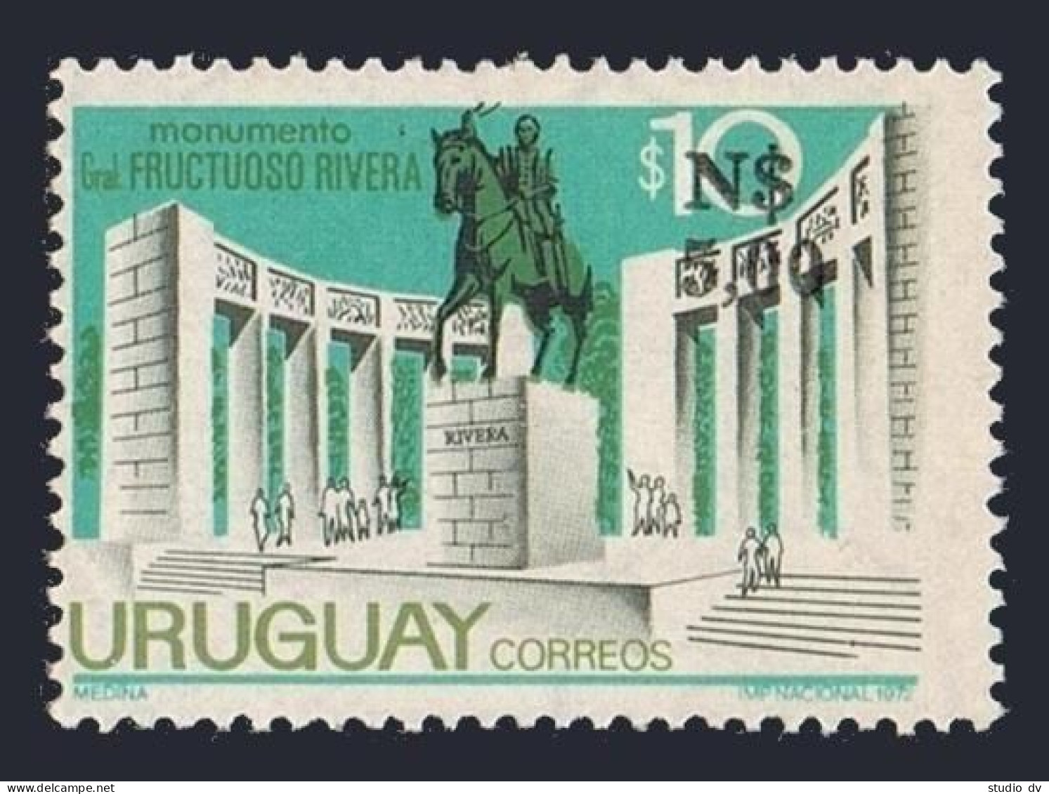 Uruguay 945, MNH. Michel 1415. General Frustuoso Rivera Statue, 1976. - Uruguay