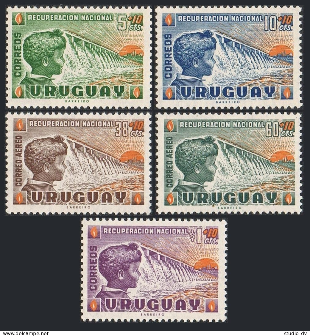Uruguay B5-B7,CB1-CB2, MNH. Mi 857-861. National Recovery, 1959. Dam, Child,sun. - Uruguay