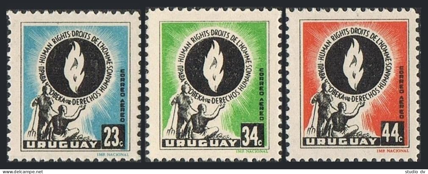 Uruguay C179-C181,MNH.Michel 822-824. Universal Declaration Of Human Rights,1958 - Uruguay