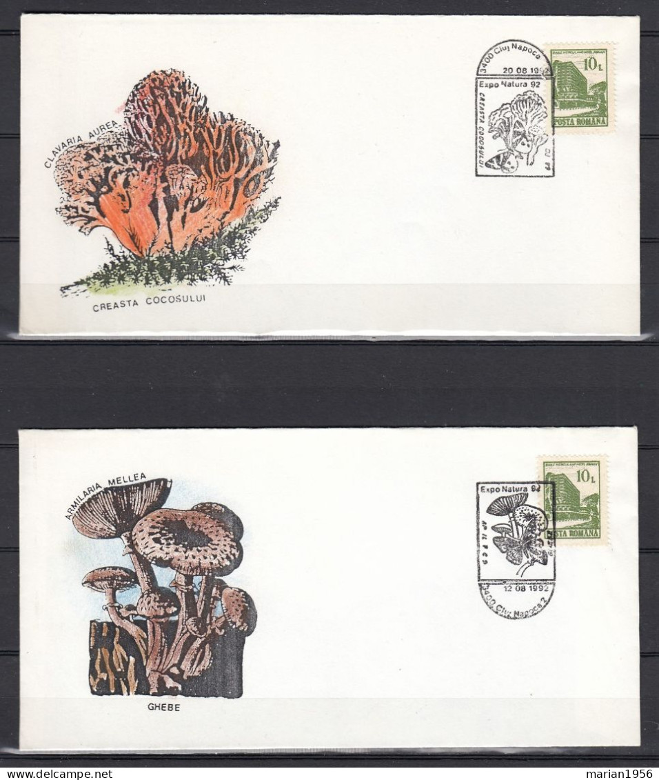 10 Enveloppes 1992 CHAMPIGNONS - MUSHROOMS - Cachets Illustrees - Champignons