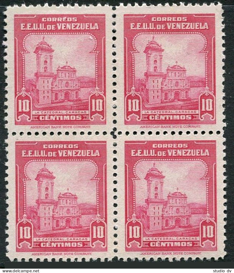Venezuela 379 Block/4, MNH. Michel 377a. Caracas Cathedral, 1943. - Venezuela