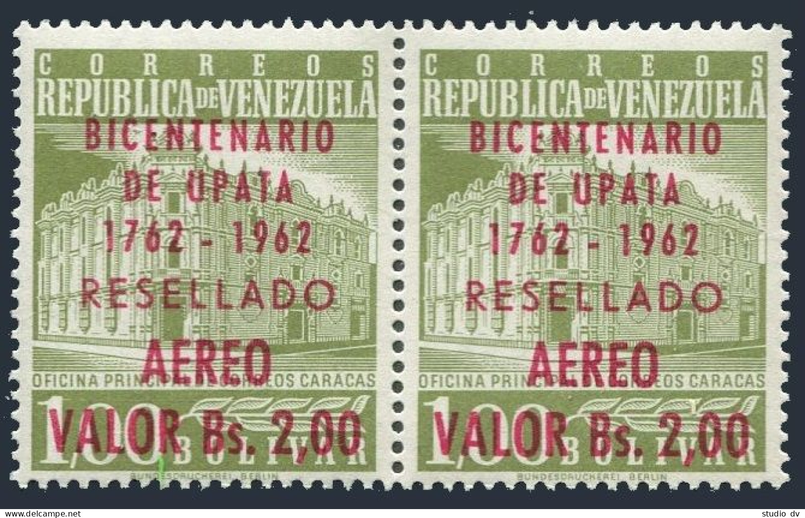 Venezuela C807 Pair,MNH.Mi 1457. Upata,village In State Of Bolivar,200,1962. - Venezuela