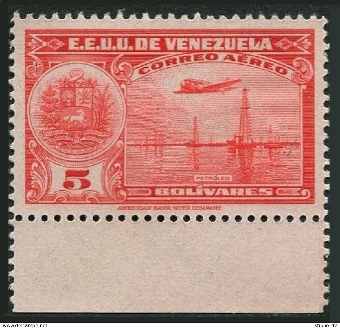 Venezuela C111, MNH. Michel 282. Air Post 1939.Oil Wells. - Venezuela