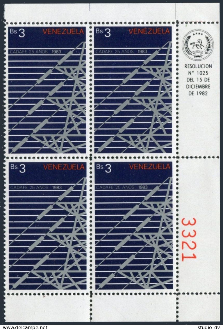 Venezuela 1304 Block/4, MNH. Mi 2257. Cadafe - State Electricity Authority, 1983 - Venezuela