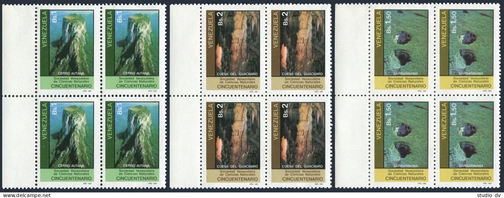 Venezuela 1255-1257 Blocks/4,MNH.Mi 2180-2182. Natural Science Society,1981. - Venezuela