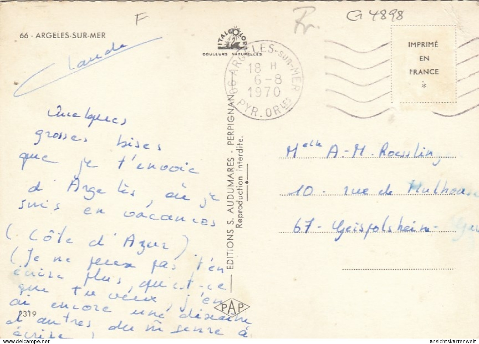 Argelles-sur-Mer, Mehrbildkarte Gl1970 #G4898 - Autres & Non Classés