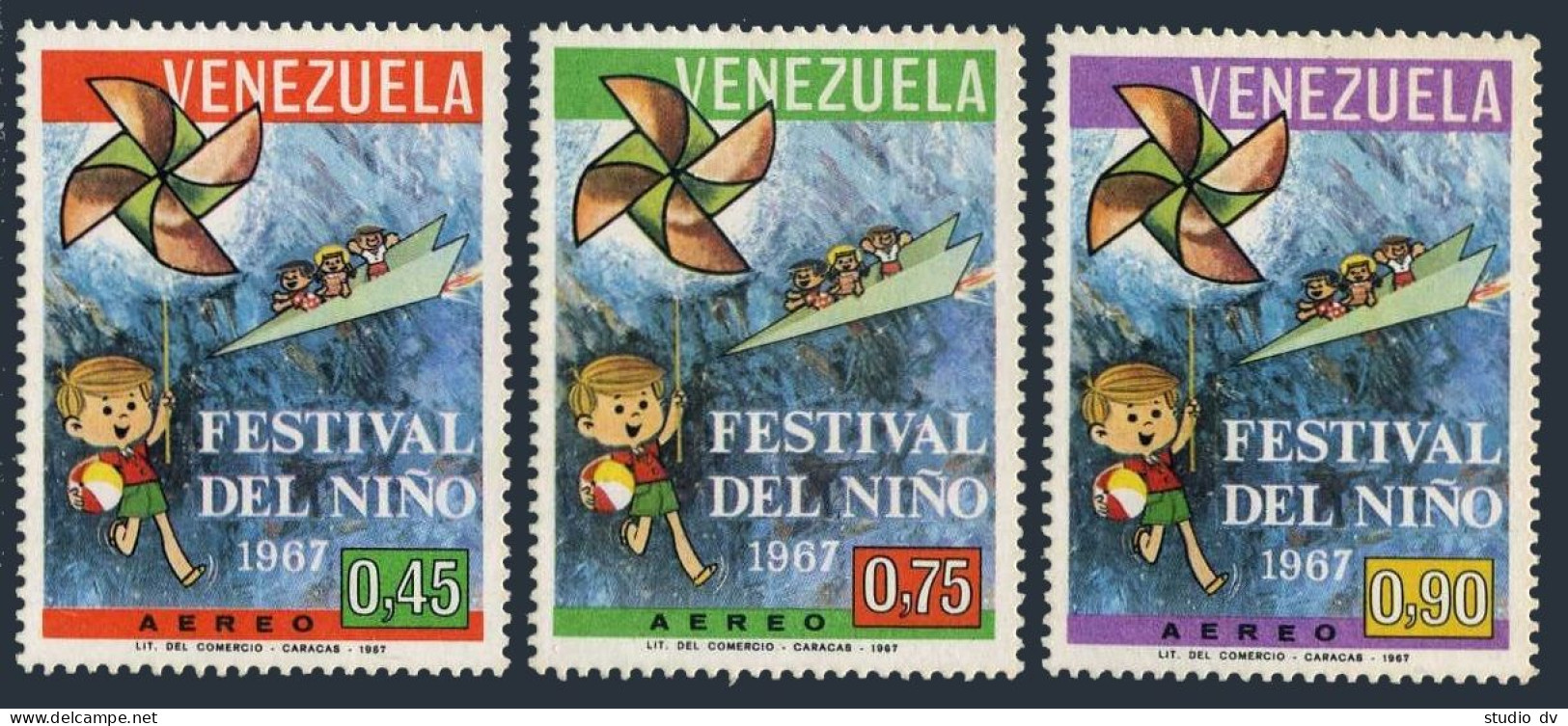Venezuela C973-C975, MNH. Michel 1729-1731. Children's Festival, 1967. - Venezuela