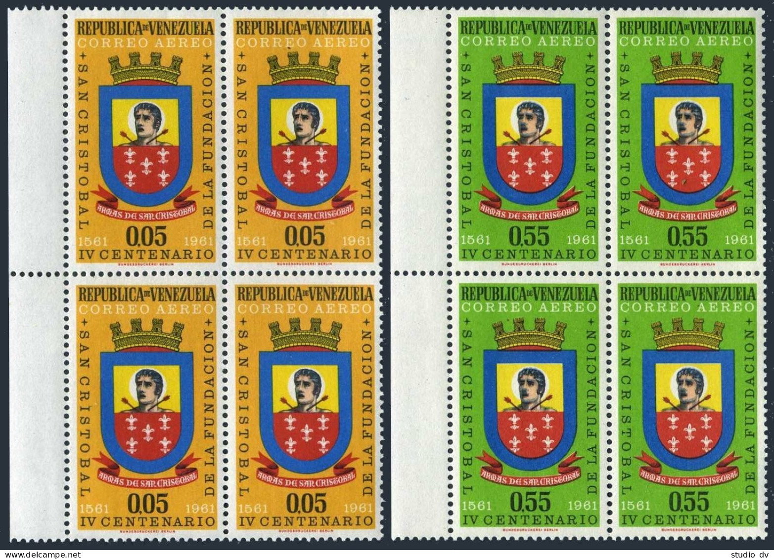 Venezuela C774-C775,MNH.Michel 1414-1415. San Cristobal,400th Ann.1961.Arms. - Venezuela