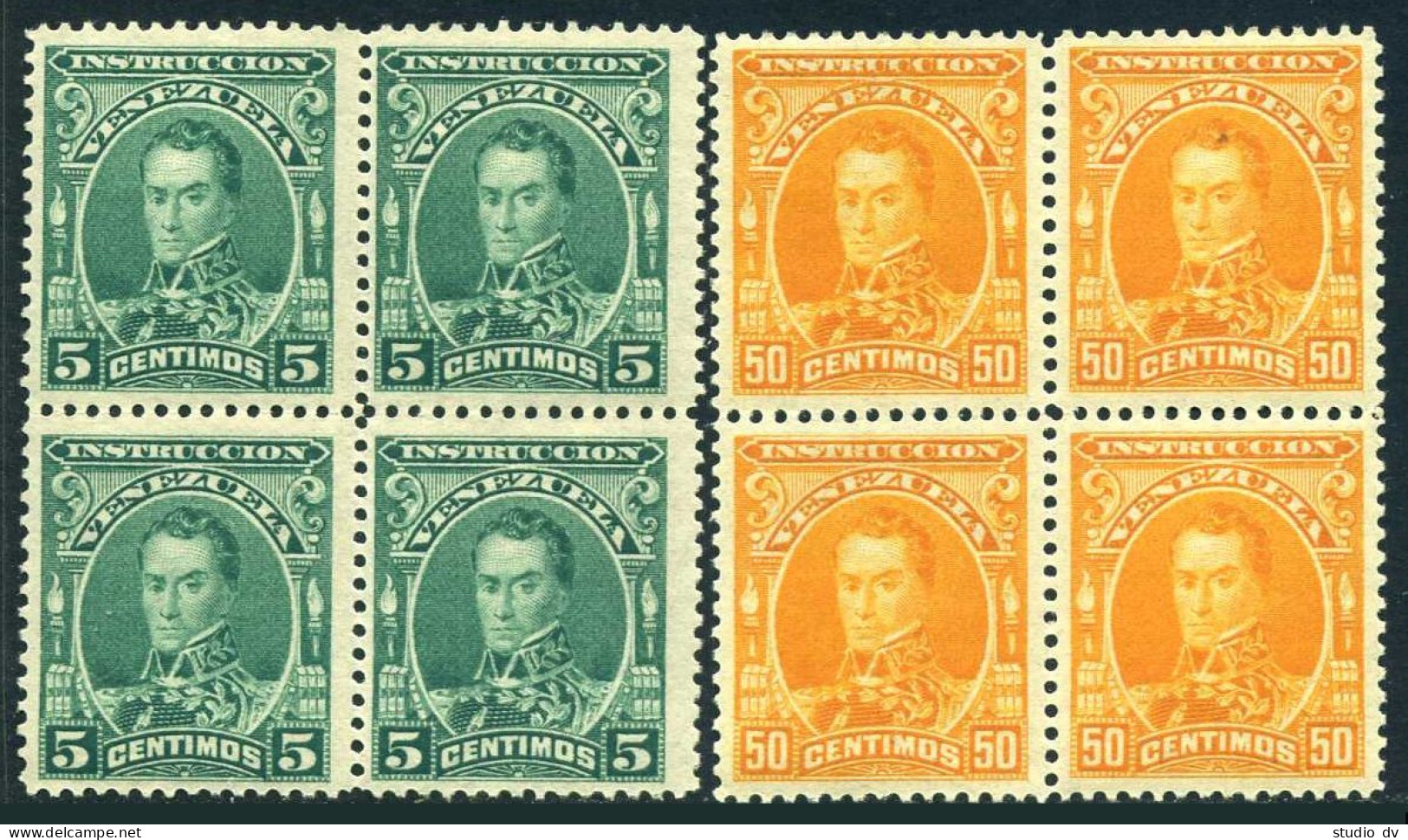 Venezuela Mi Stempelmarken 90,93 Blockc/4,MLH/MNH. Simon Bolivar,1904. - Venezuela