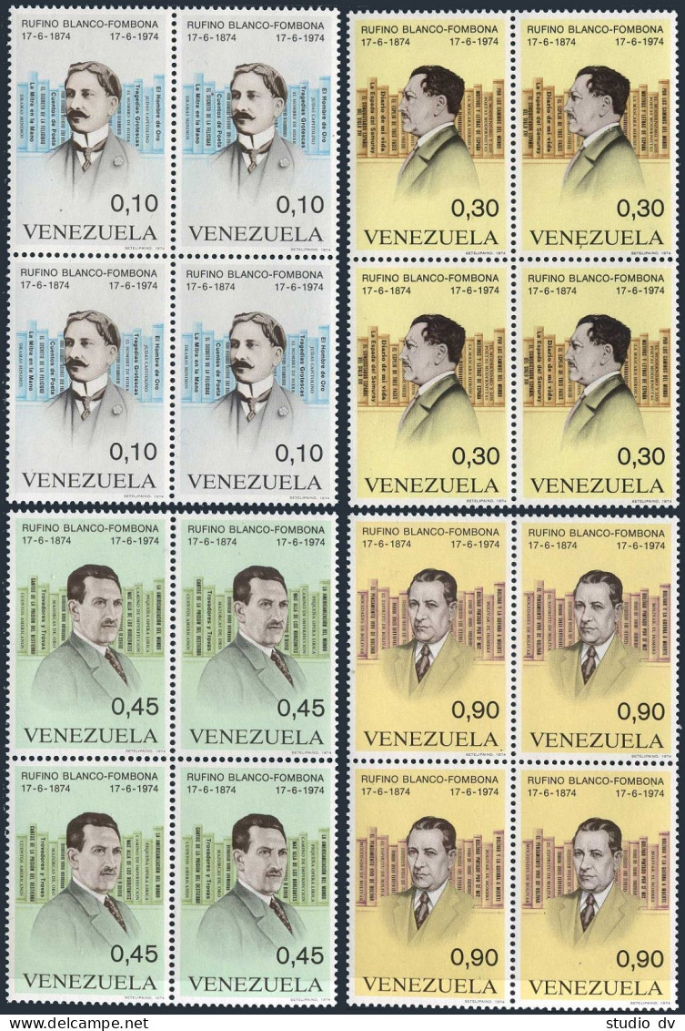 Venezuela 1089-1092 Blocks/4,MNH.Mi 1990-1993. Rufino Blanco-Forbona,writer,1974 - Venezuela