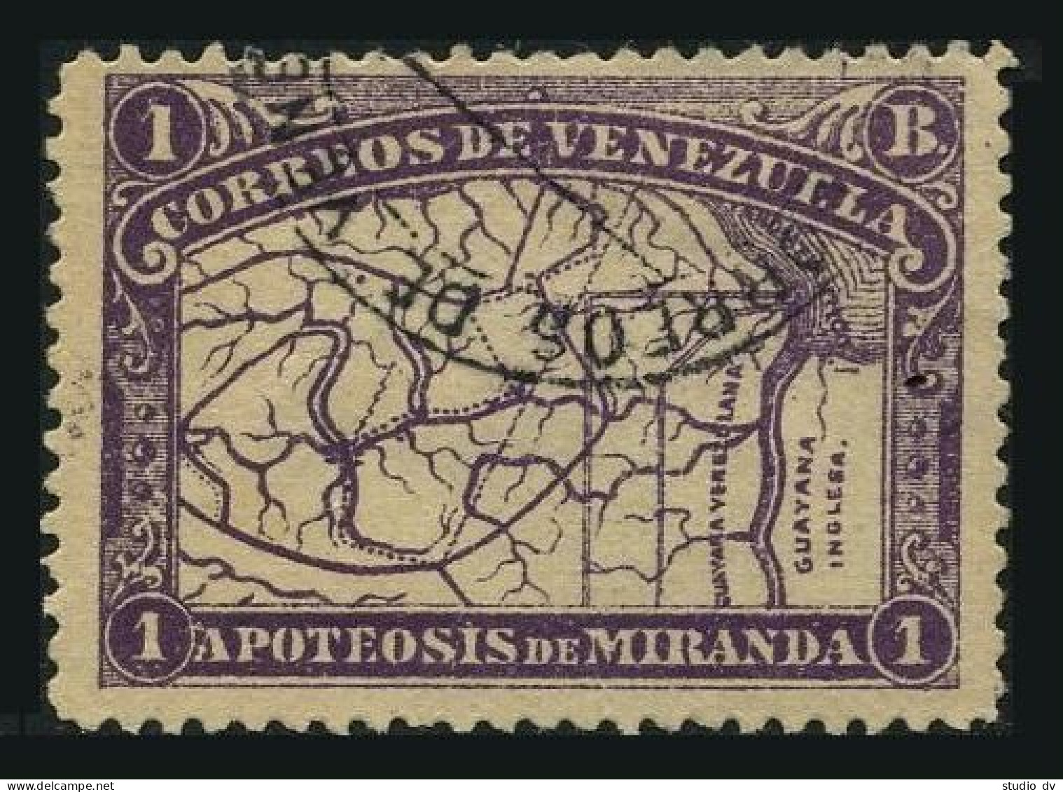 Venezuela 141,used.Michel 52. Map Of Venezuela,1896. - Venezuela