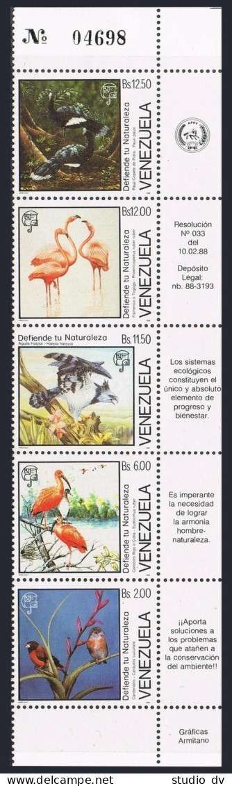 Venezuela 1418 Ae Strip,MNH.Mi 2545-2549.General Rafael Urdaneta,1988.Tito Salas - Venezuela