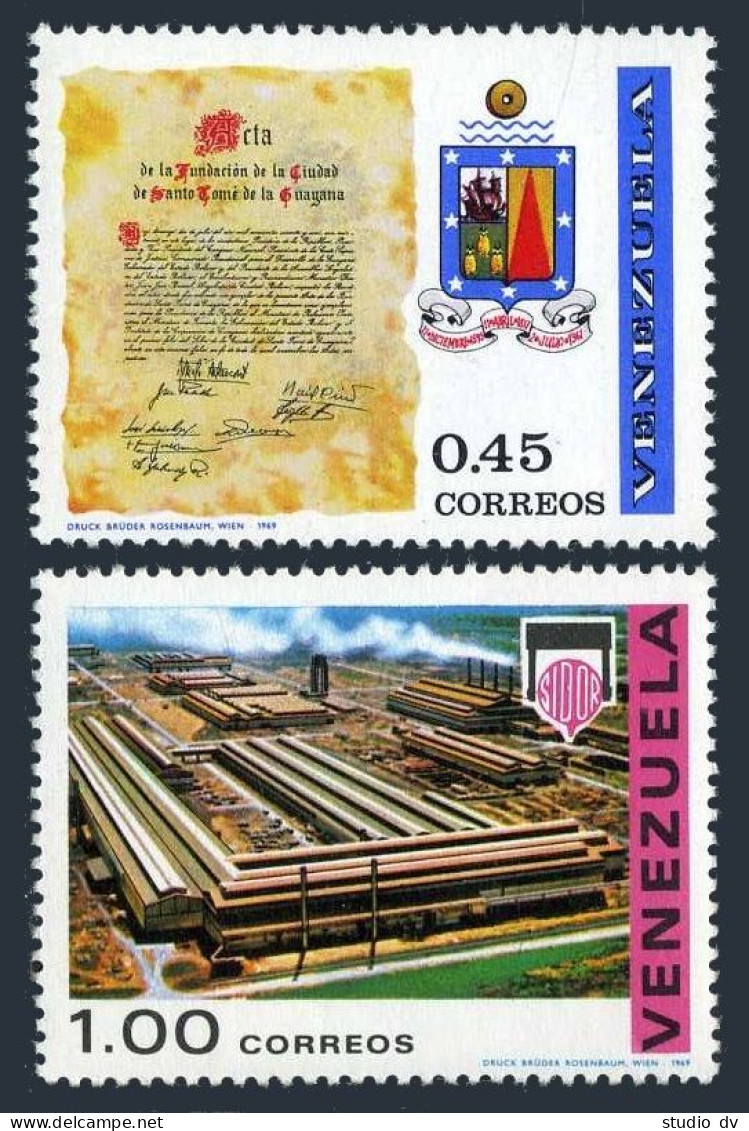 Venezuela 945-946, MNH. Michel 1794-1795. Charter, Coat Of Arms; Complex. 1969. - Venezuela