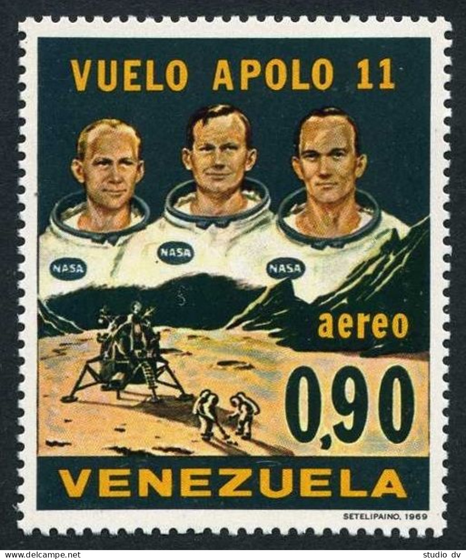 Venezuela C1019, C1019a, MNH. Mi 1810, Bl.18. Astronauts/Apollo 11, 1969. Moon. - Venezuela