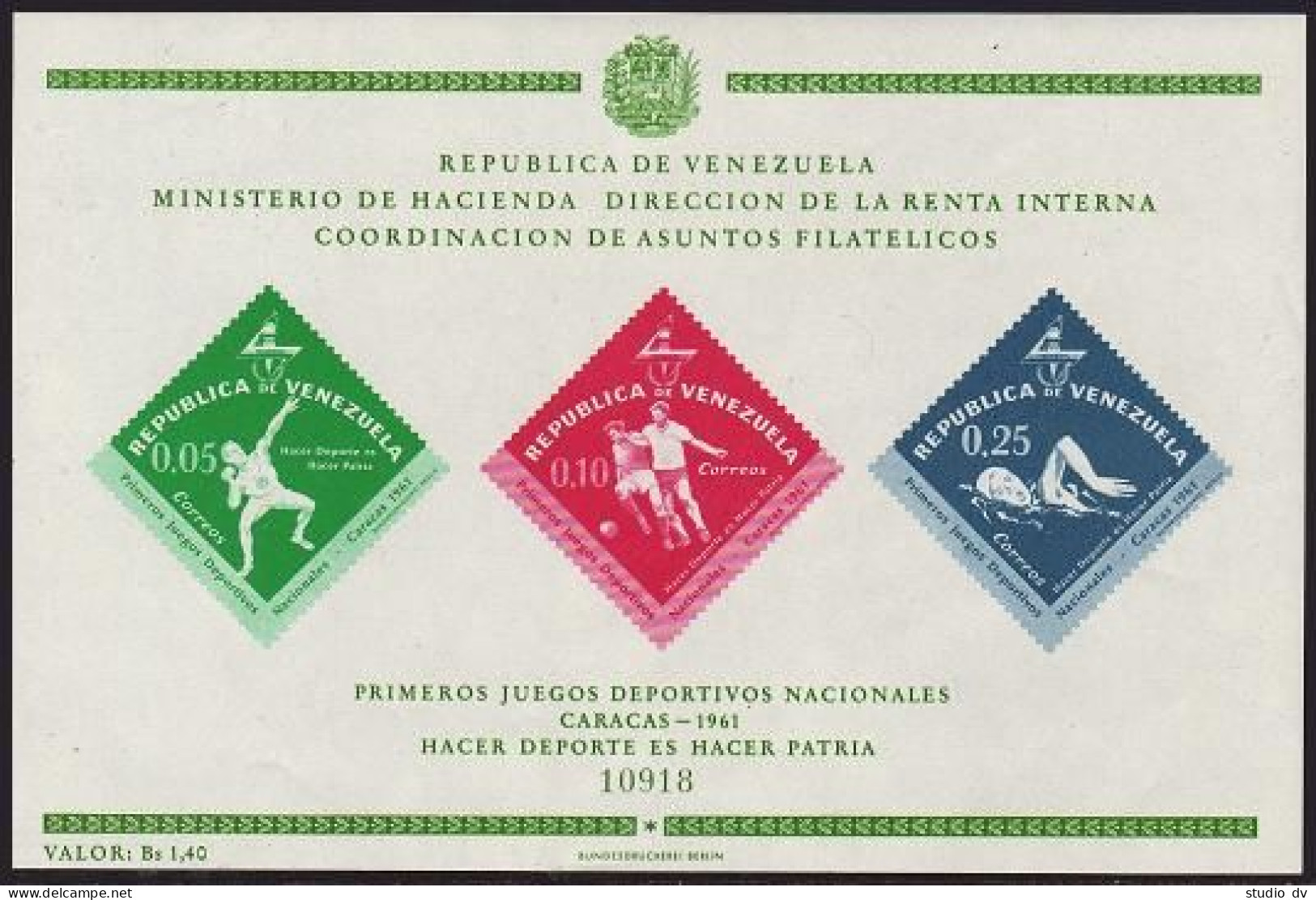 Venezuela 817a,C810a Sheets, MNH. Mi Bl.8-9. National Games, 1962. Soccer, - Venezuela