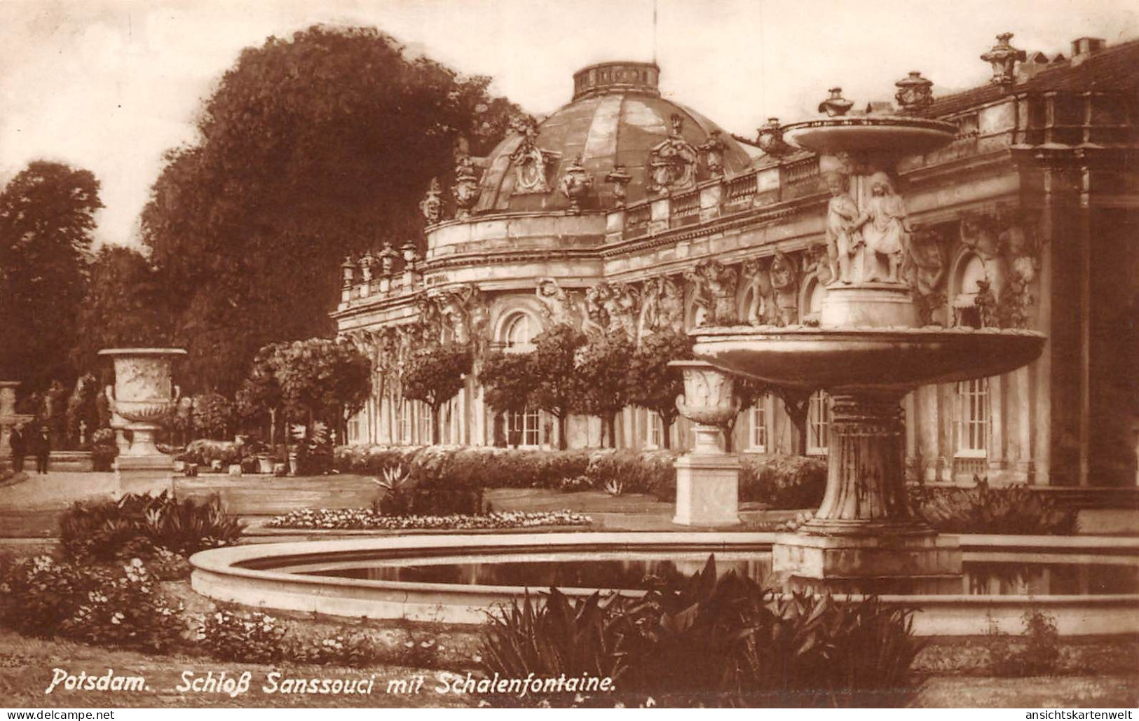 Potsdam Sanssouci Schloss Mit Schalenfontaine Ngl #168.450 - Andere & Zonder Classificatie