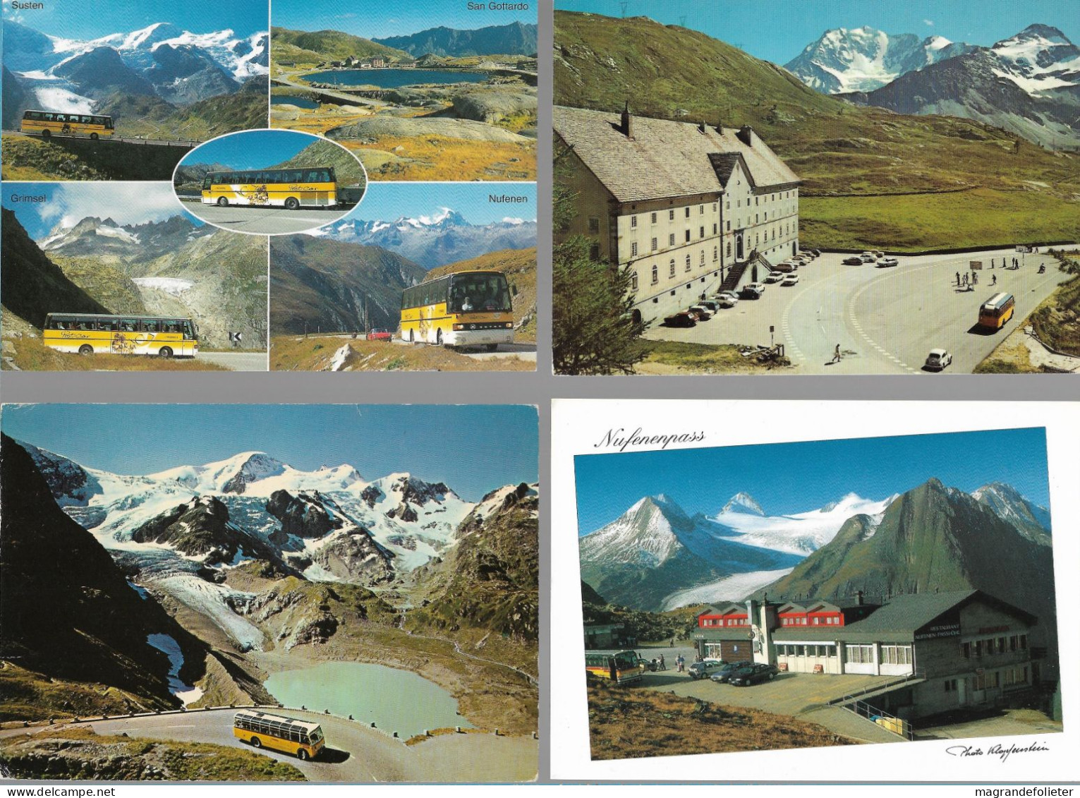 CPA CARTE POSTALE SUISSE 4 X POSTALAUTO AUTO PÖSTALE CAR POSTAL - Collections & Lots